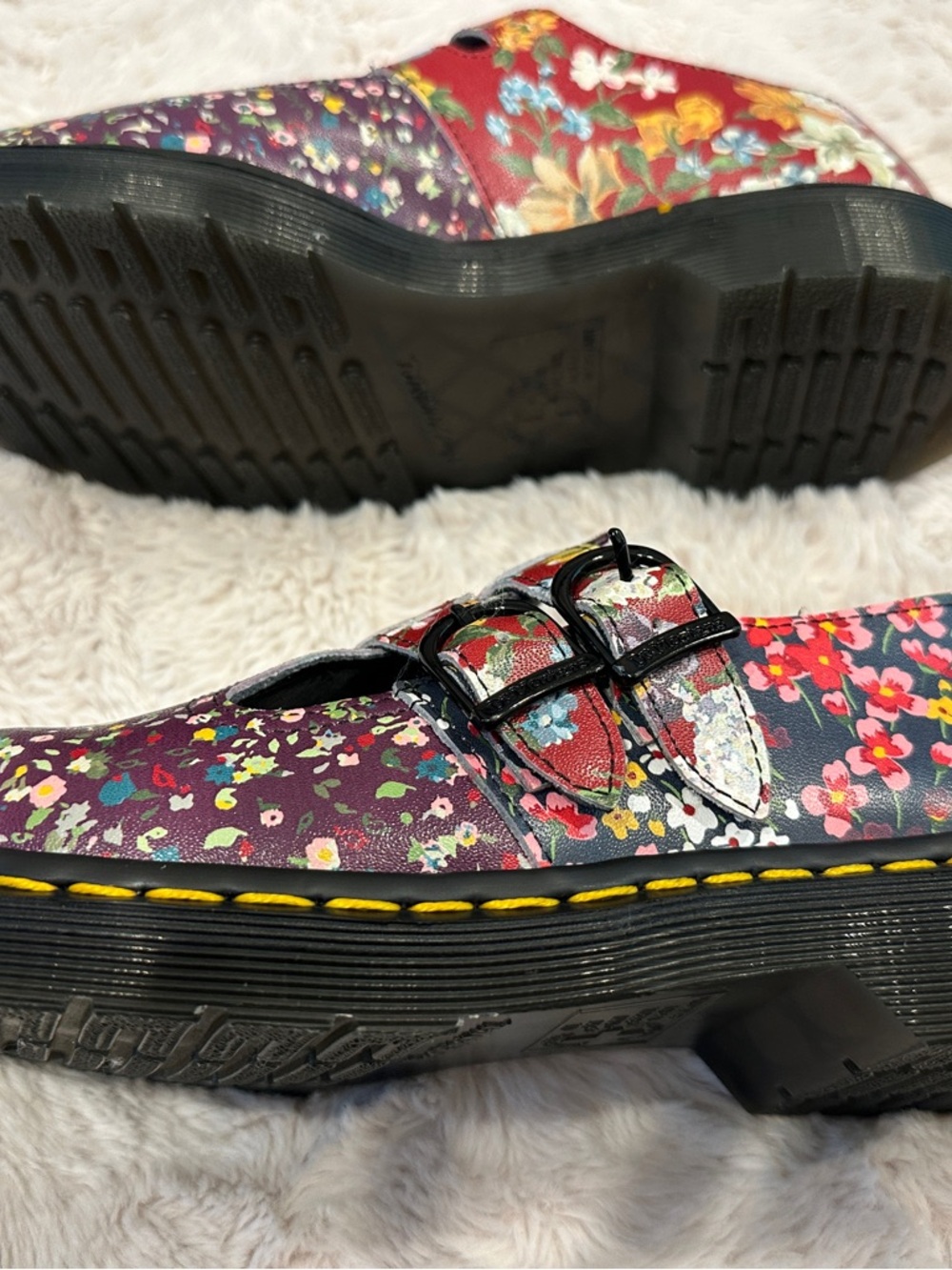 Dr. Marten 8065 Mary Jane Platform Shoes - Black/Multicolor, NIB, Size 39 (US 8) - Picture 3 of 8